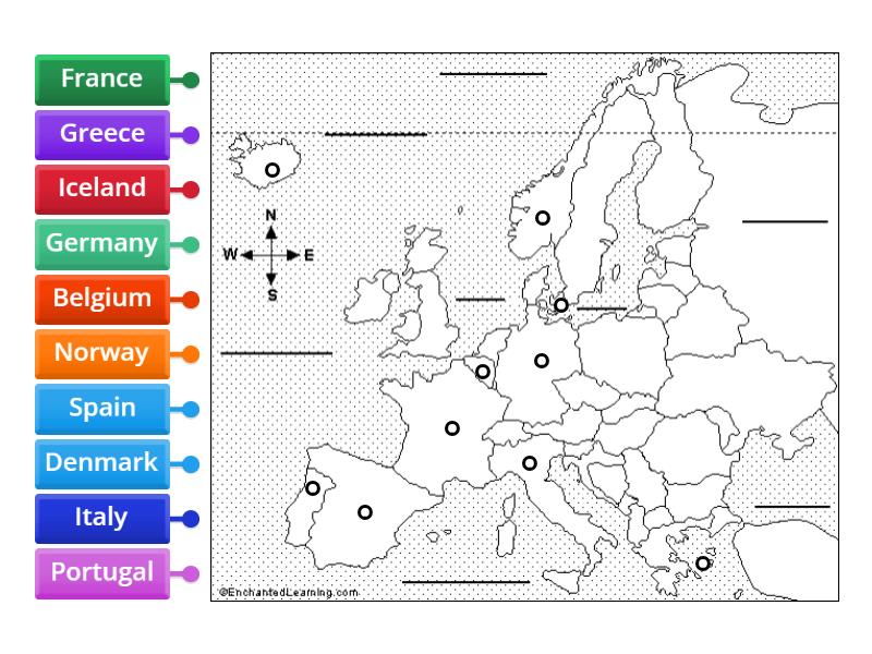 Label European Countries - Labelled diagram