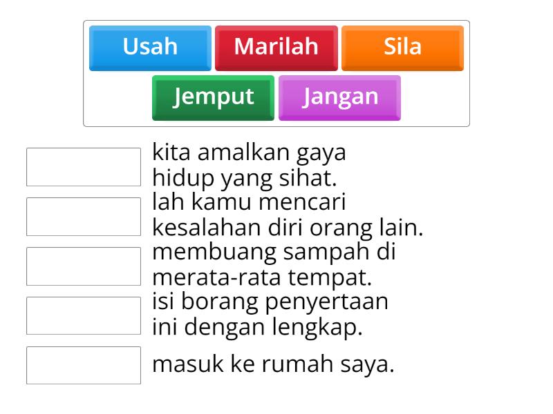 KUIZ 2 AYAT SILAAN DAN AYAT LARANGAN BY CIKGU FARIDAH BINTI SAMSUDIN ...