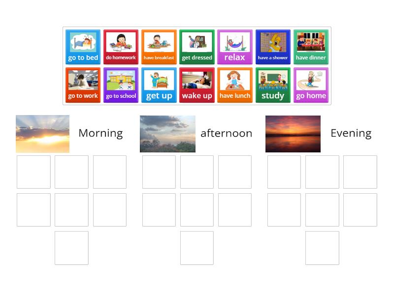Daily routines - Group sort