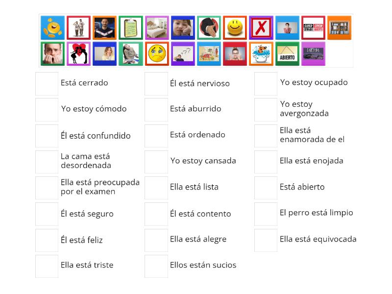 Estar with conditions and emotions match up