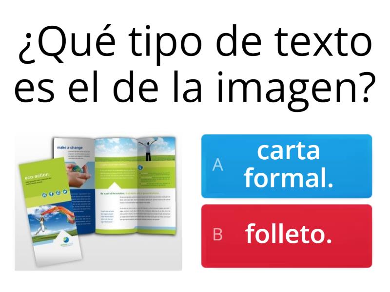 Textos No literarios: la carta formal y el folleto - Cuestionario