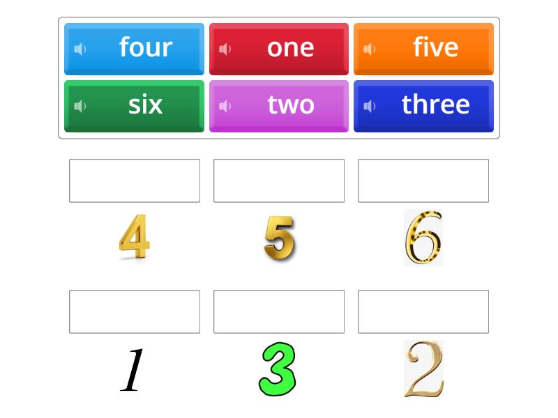 Numbers 1-6 - Match up