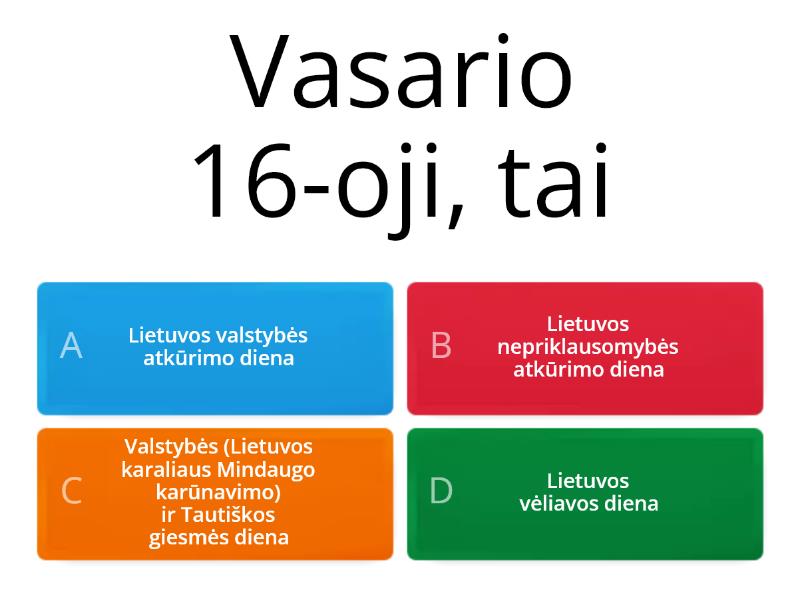 Vasario 16-ajai - Quiz