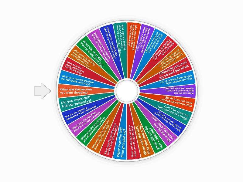 Past simple vs. Past Continuous - speaking (Audio) - Spin the wheel