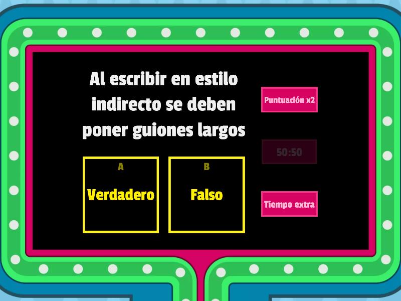 Discursos En Estilo Directo E Indirecto - Gameshow Quiz