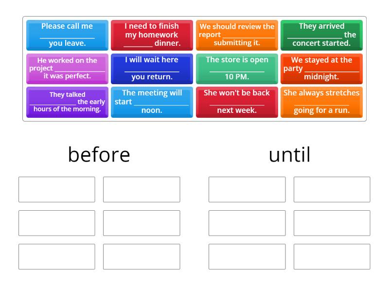 before vs until - Ordenar por grupo