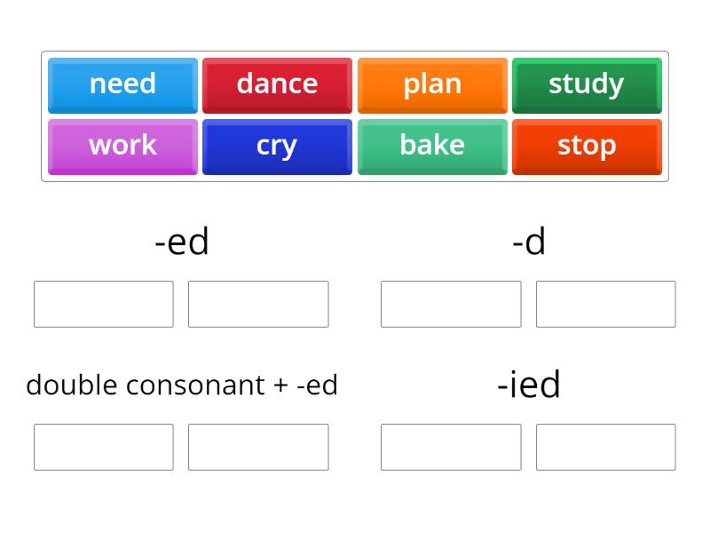 Past simple - regular verbs - Group sort