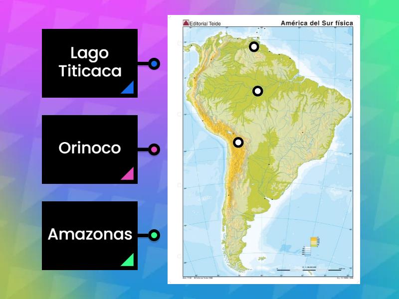 Rios y lagos Sudamerica - Labelled diagram