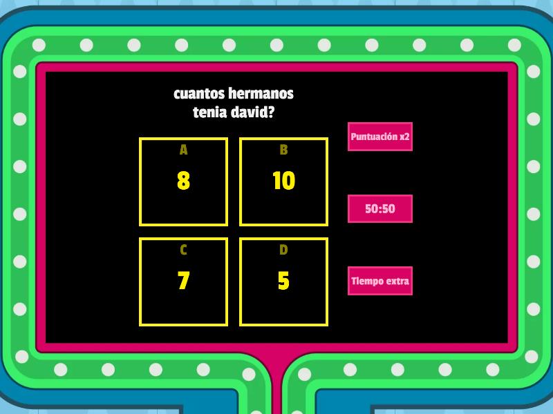 cuestionario de David - Gameshow quiz