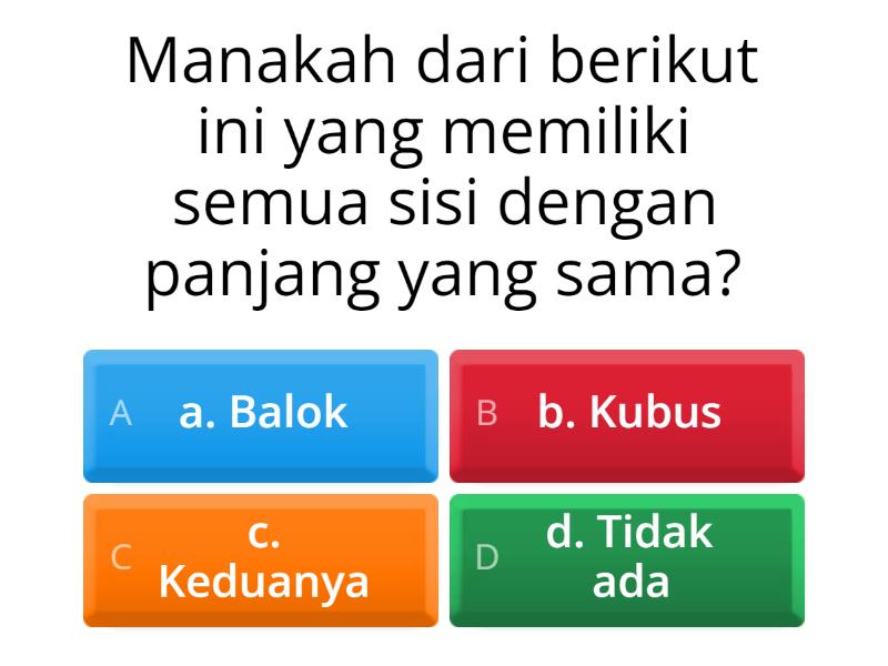 Sifat-sifat Bangun Ruang - Quiz