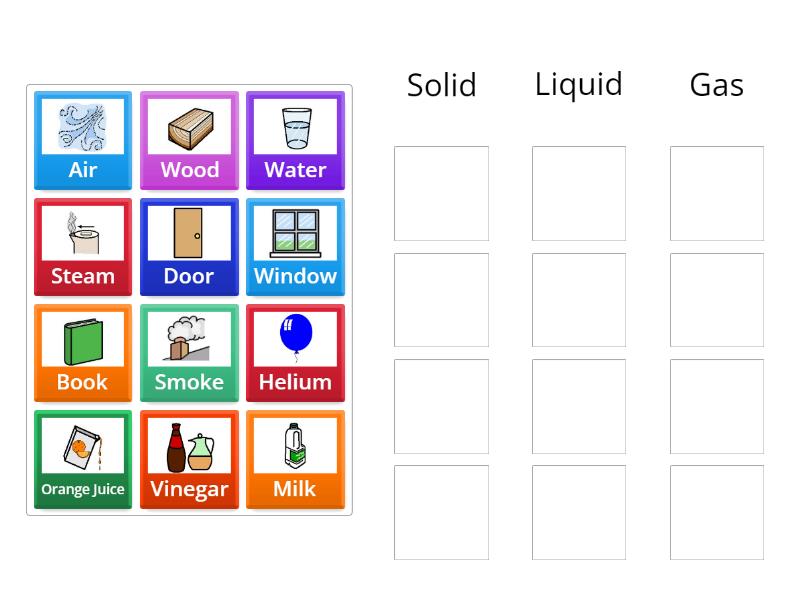 solid, liquid or gas - Group sort