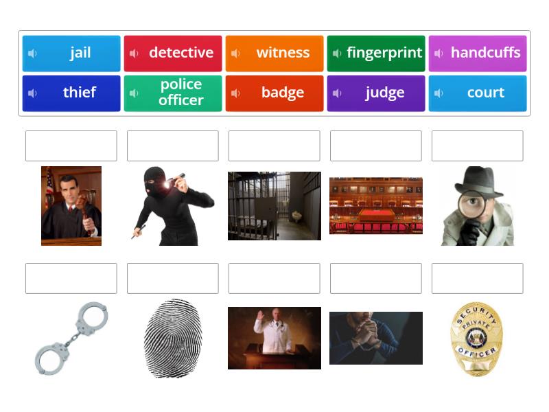 Crime words 1 - Match up
