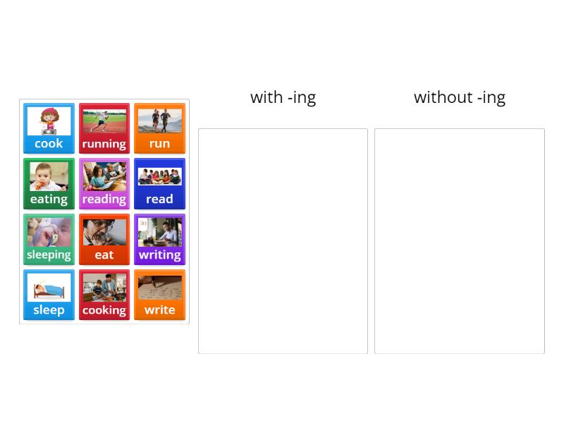 Verbs -ing Sorting Activity - Categorize