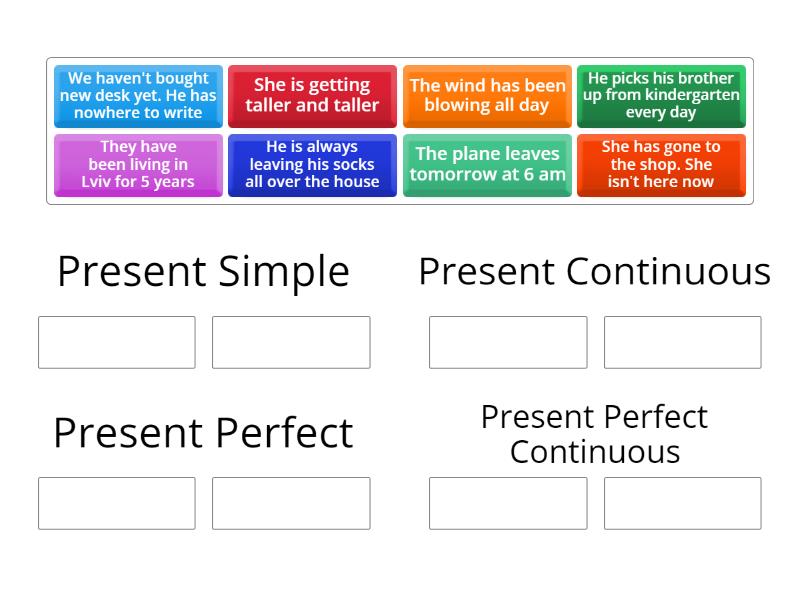 Present Tenses Grammar Lina Lisova - Group Sort