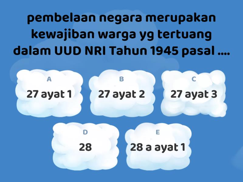 Hak Dan Kewajiban Warga Negara - Quiz