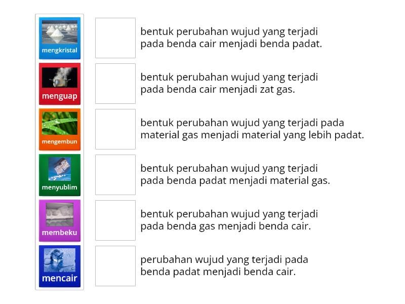 Perubahan Wujud Benda - Match Up