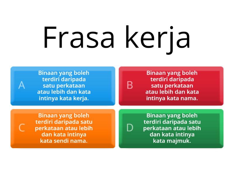 Frasa Nama Dan Frasa Sendi Nama - Quiz