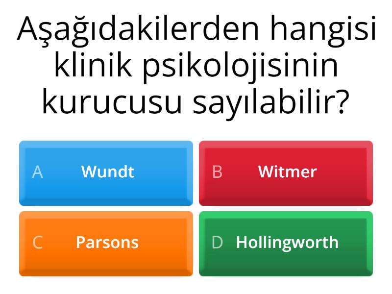 Psikoloji Tarihi_4 - Quiz