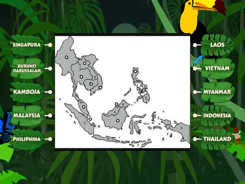 Peta Buta Asean Labelled Diagram