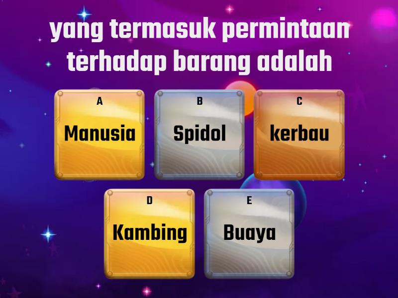 Permintaan Dan Penawaran Barang - Quiz