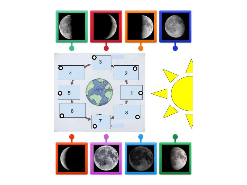 Order Lunar Phases By Picture Labelled Diagram