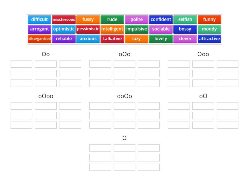 Word stress - Group sort