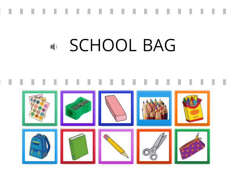 School objects - Find the match