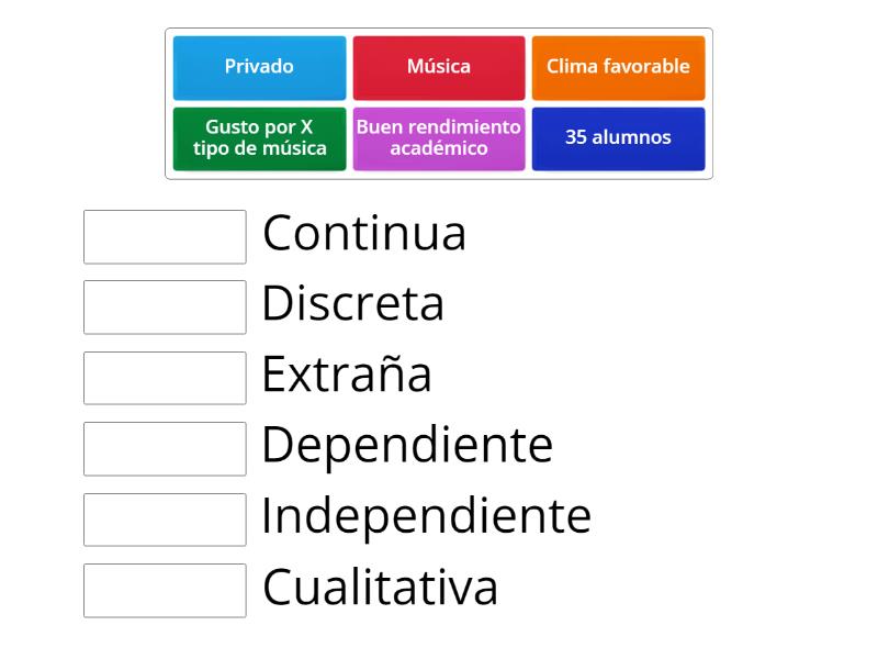 EL ESTUDIO DE LAS VARIABLES - Match up