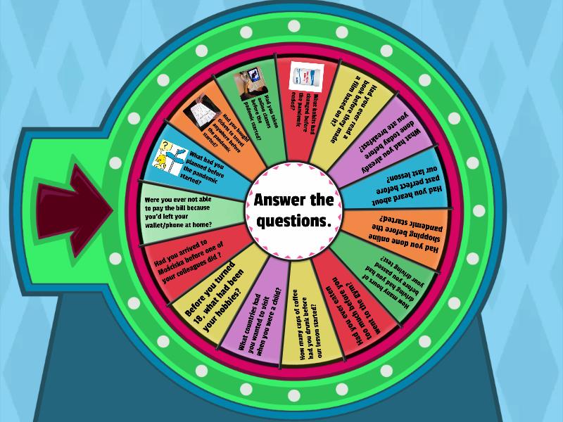 Past perfect conversation questions - Spin the wheel