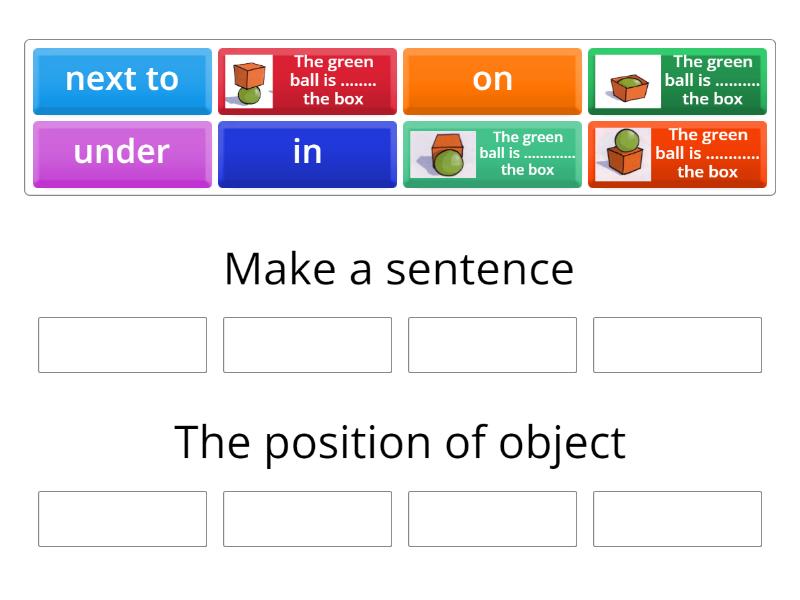 Identifying the positions of objects. - Group sort