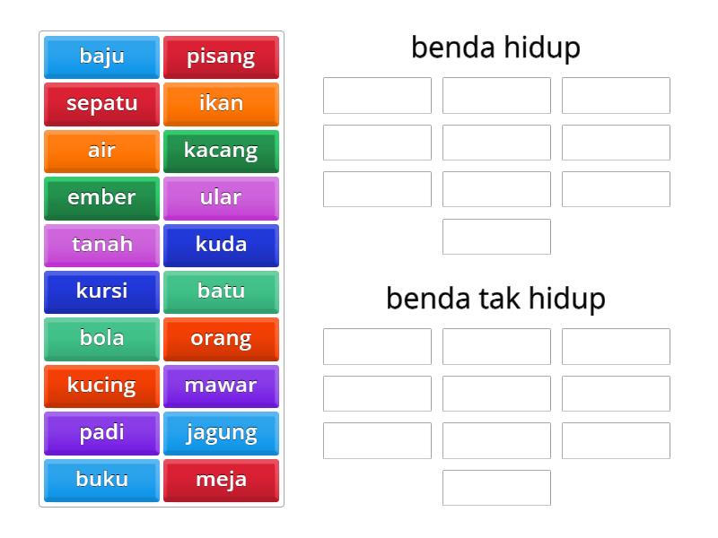 Mengenal Benda Hidup Dan Benda Tak Hidup Ordenar Por Grupo 1920