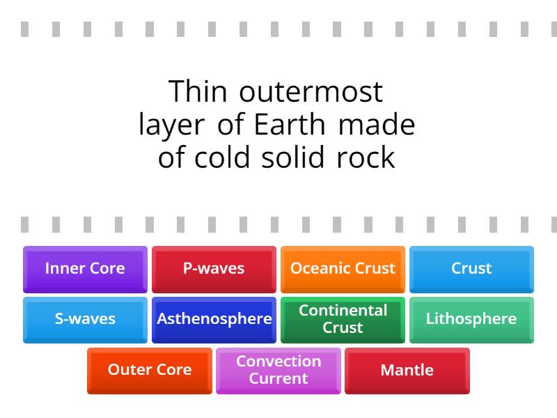 Earth Structure - Find the match