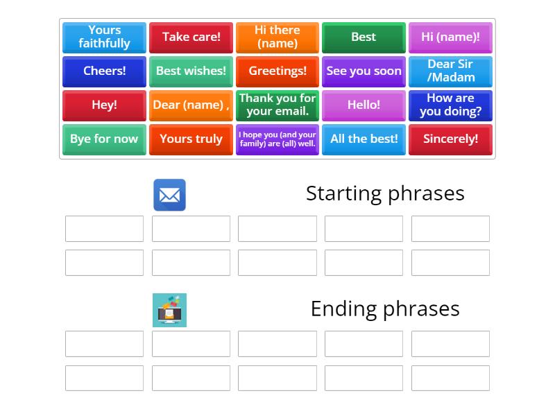 Email Writing - Group sort