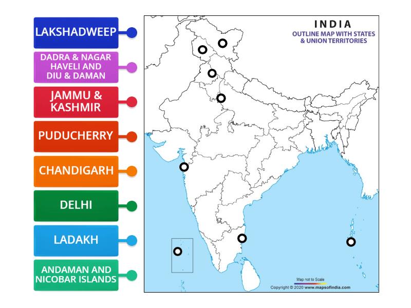 UNION TERRITORIES - Labelled diagram