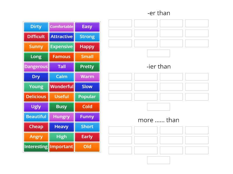 Comparatives - - Group sort