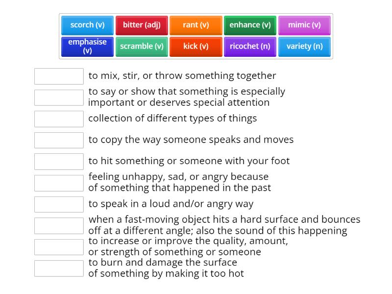English - Unit 1 - Lesson 3 - Match up