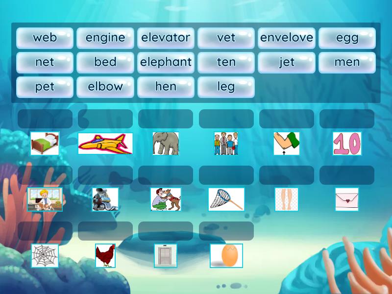 Beginning and Middle Vowel : Short E - Match up
