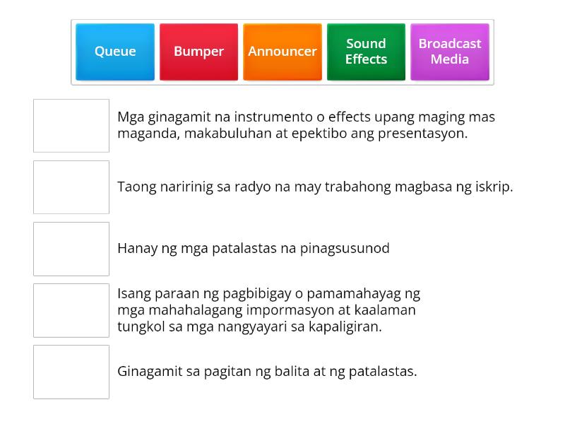 Mga Salitang Ginagamit Sa Radio Broadcasting Match Up 7754