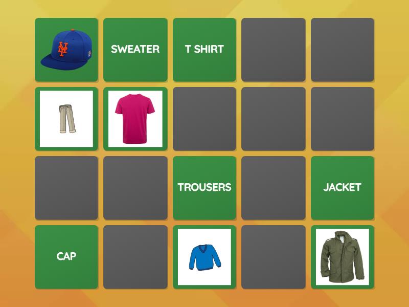 Super Minds 1 Unit 7 CLOTHES - Matching pairs