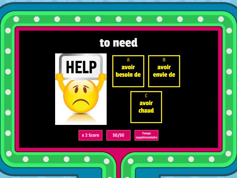 Les expressions avec le verbe avoir - Gameshow quiz
