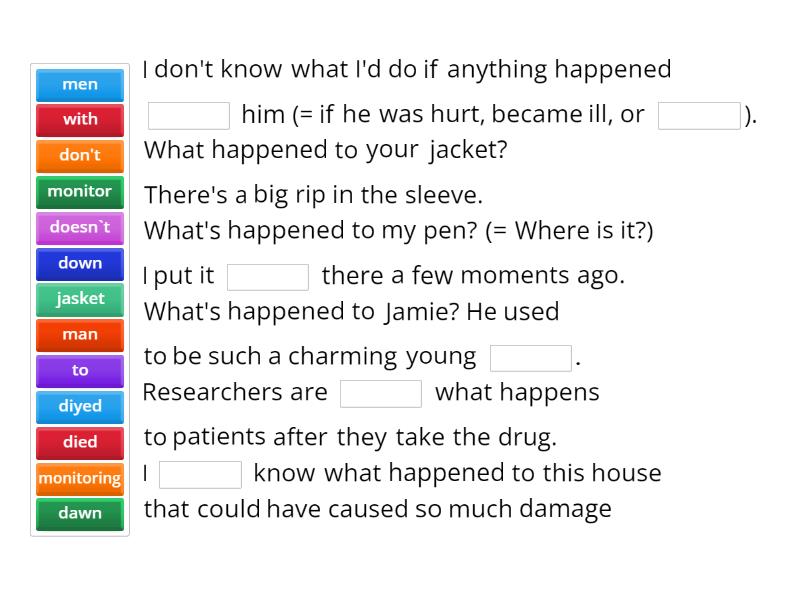 HAPPEN OR HAPPENS IN A SENTENCE visual data 6