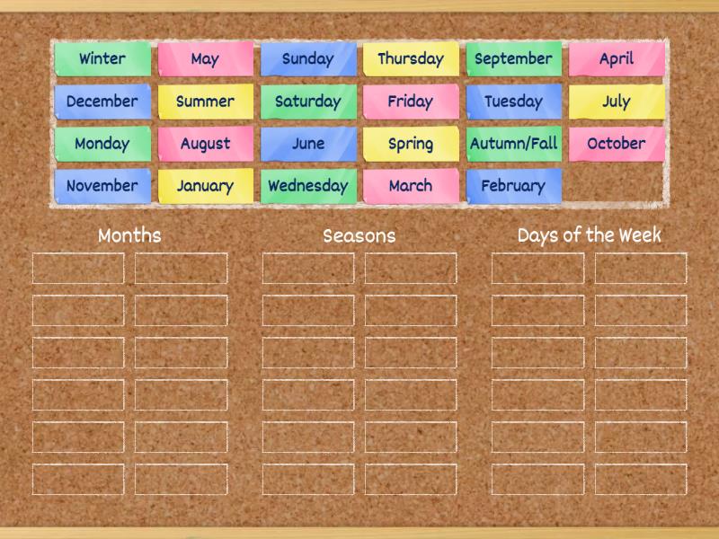 Seasons/Months/Days of the Week - Group sort