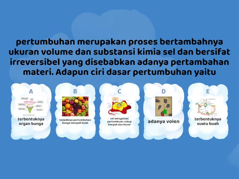 PERTUMBUHAN DAN PERKEMBANGAN - Quiz