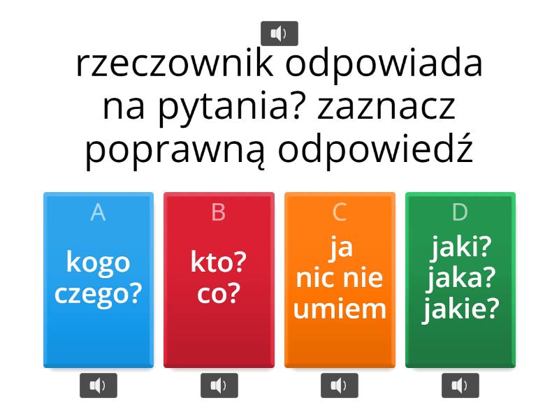 Odmiana Rzeczownika Przez Przypadki - Quiz