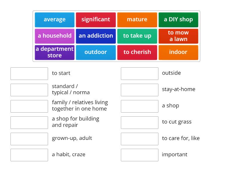 Match the words with their synonyms. - Match up