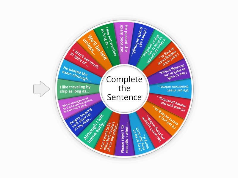 B2 Connectors Complete The Sentence - Spin The Wheel