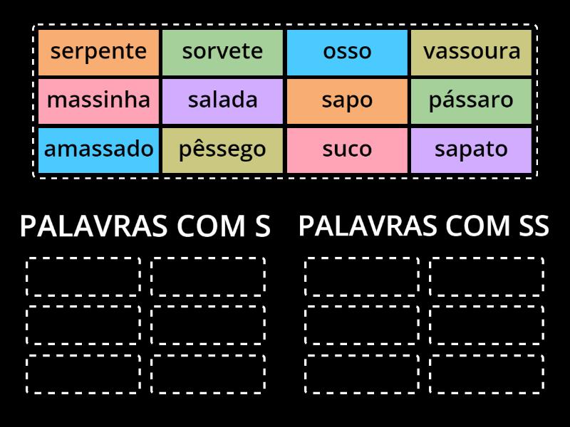 SEPARAR PALAVRAS COM S E SS - Group sort