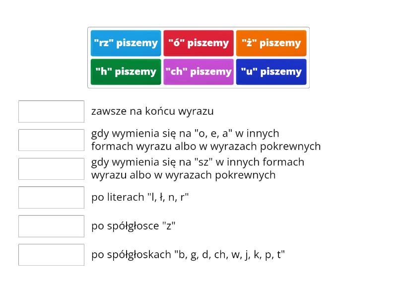 Pisownia U Rz H Ch Zasady Match Up