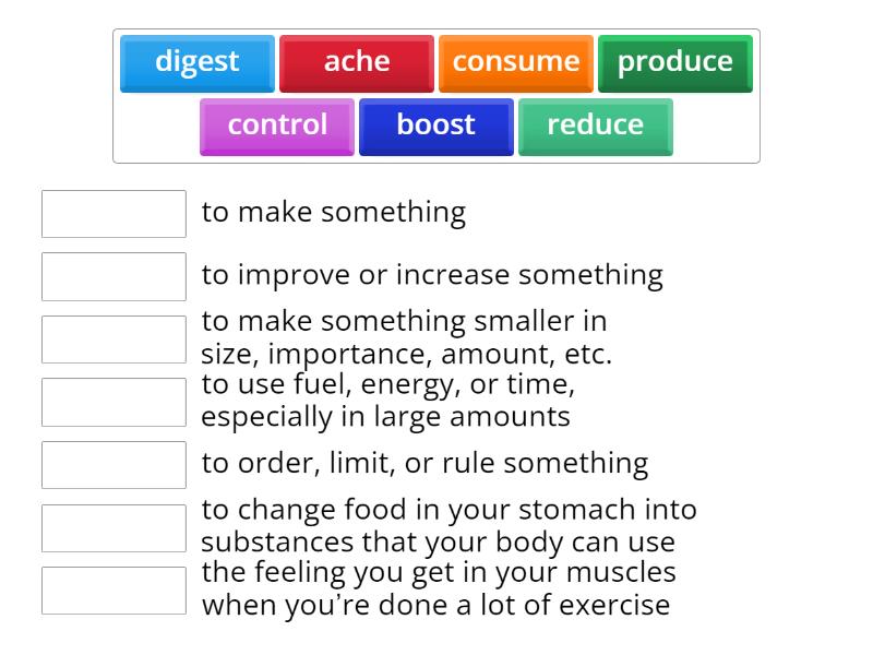 Food verbs - Match up