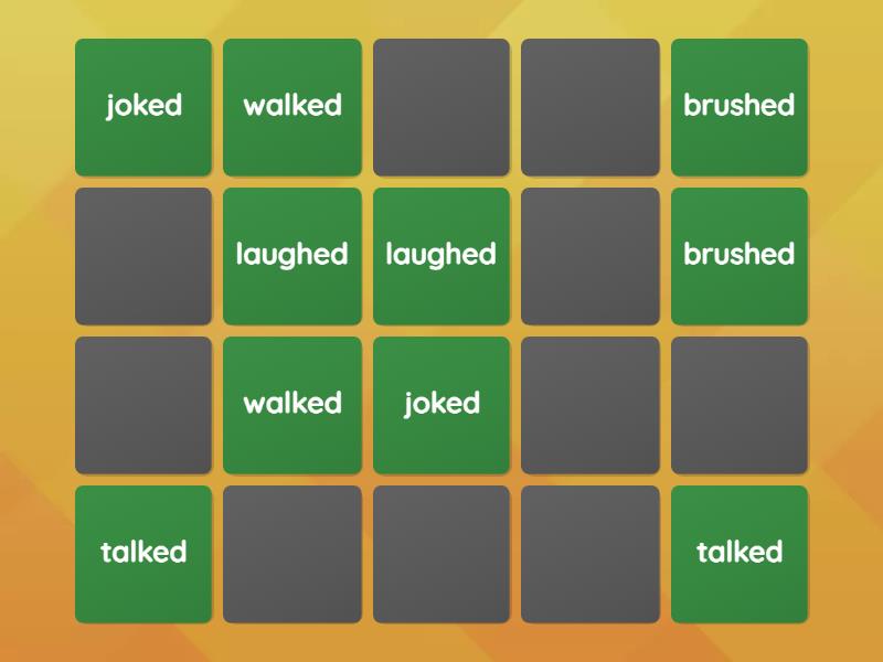 Past Tense Verbs Pairs Matching Pairs 